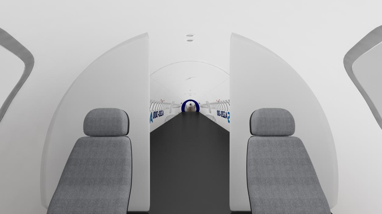 3D Airbus A220 300 Simple Interior