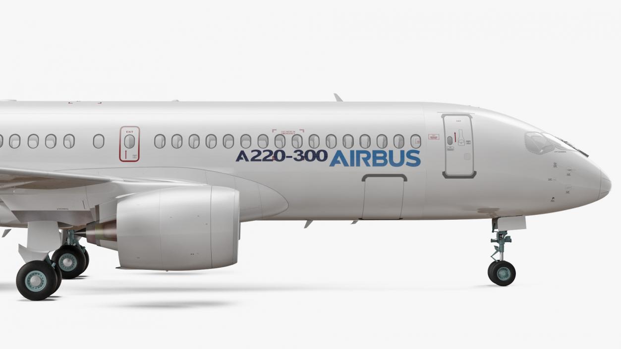 3D Airbus A220 300 Simple Interior