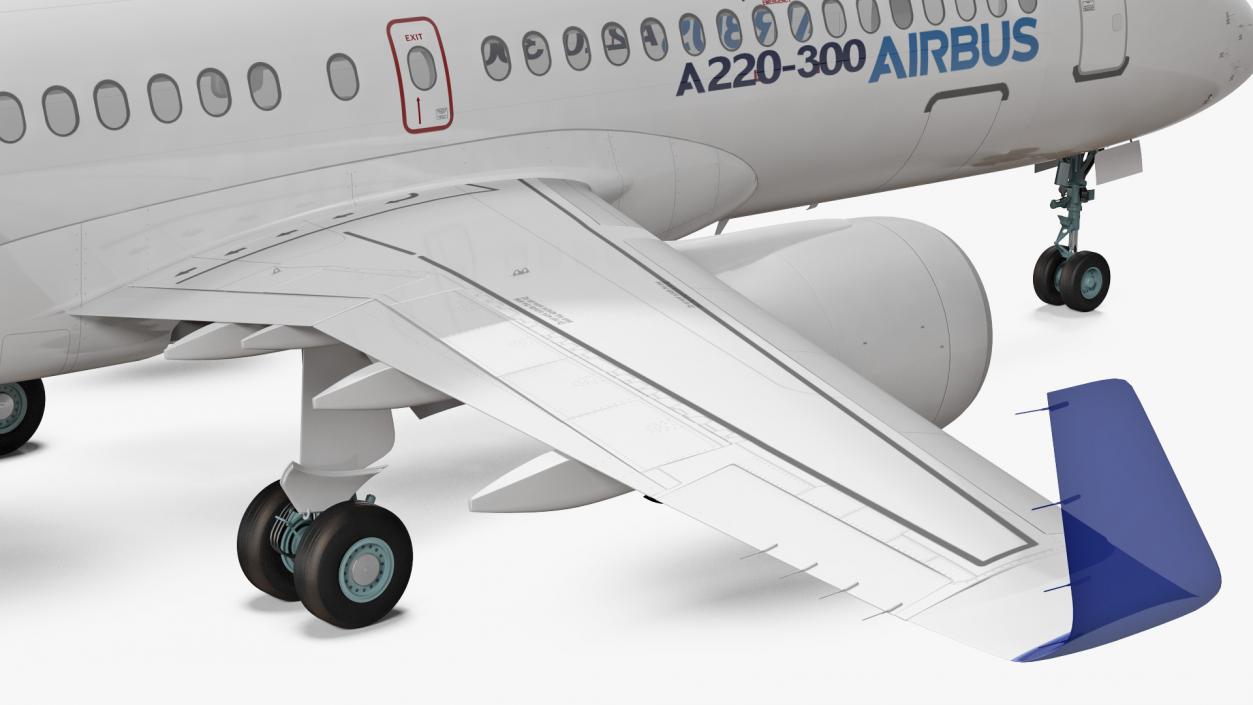 3D Airbus A220 300 Simple Interior