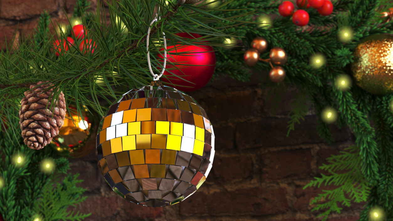 Disco Bauble for Xmas Tree Small Silver 3D model