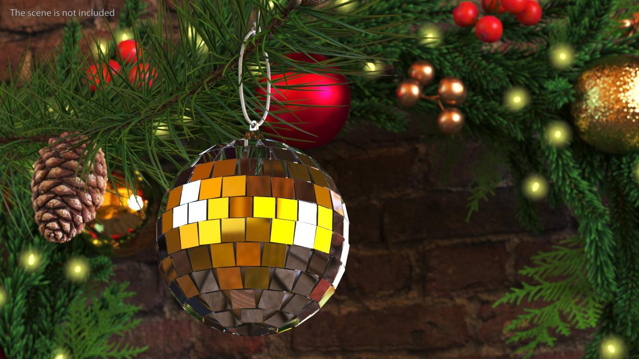 Disco Bauble for Xmas Tree Small Silver 3D model