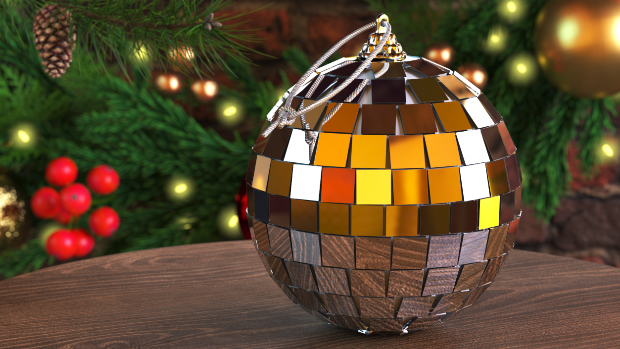 Disco Bauble for Xmas Tree Small Silver 3D model