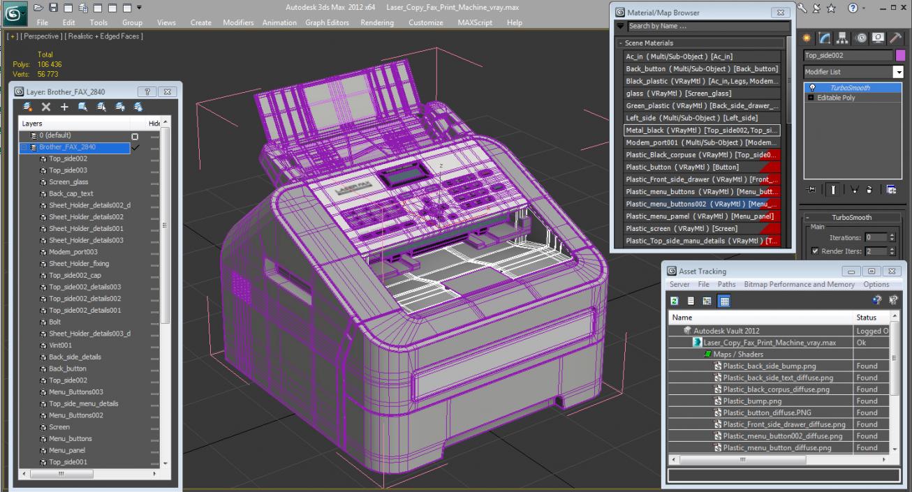 3D Laser Copy Fax Print Machine model