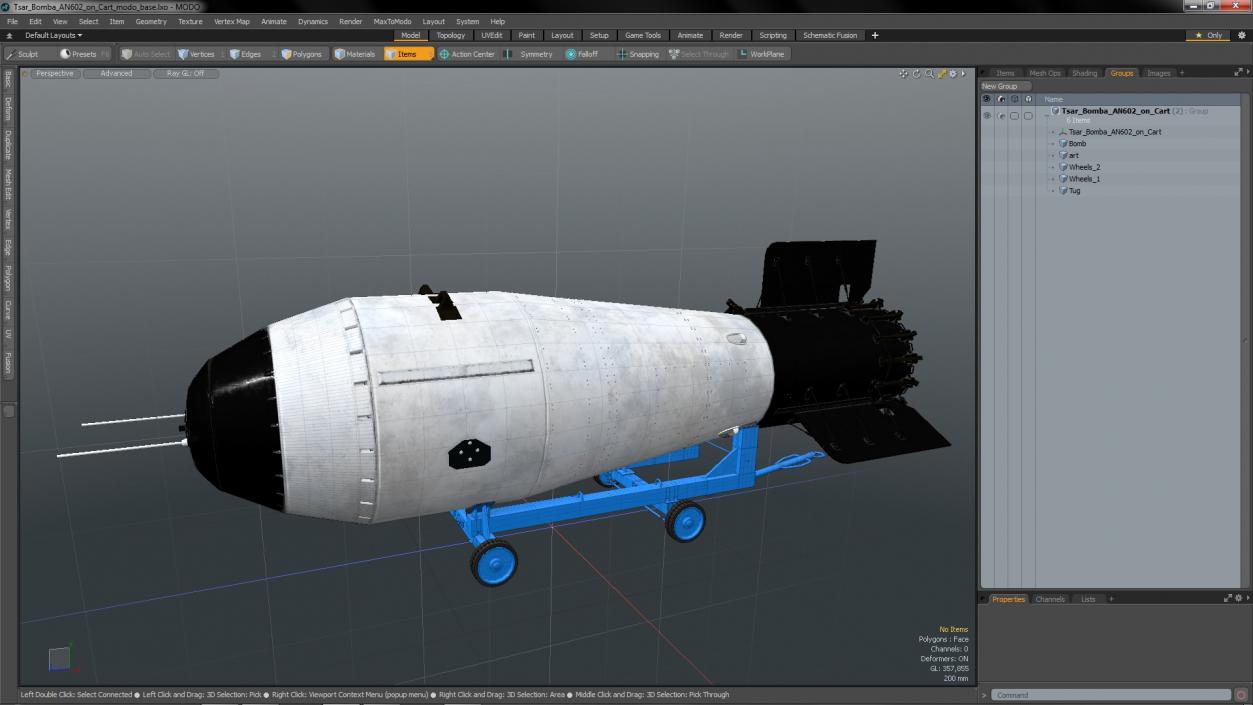 Tsar Bomba AN602 on Cart 3D model