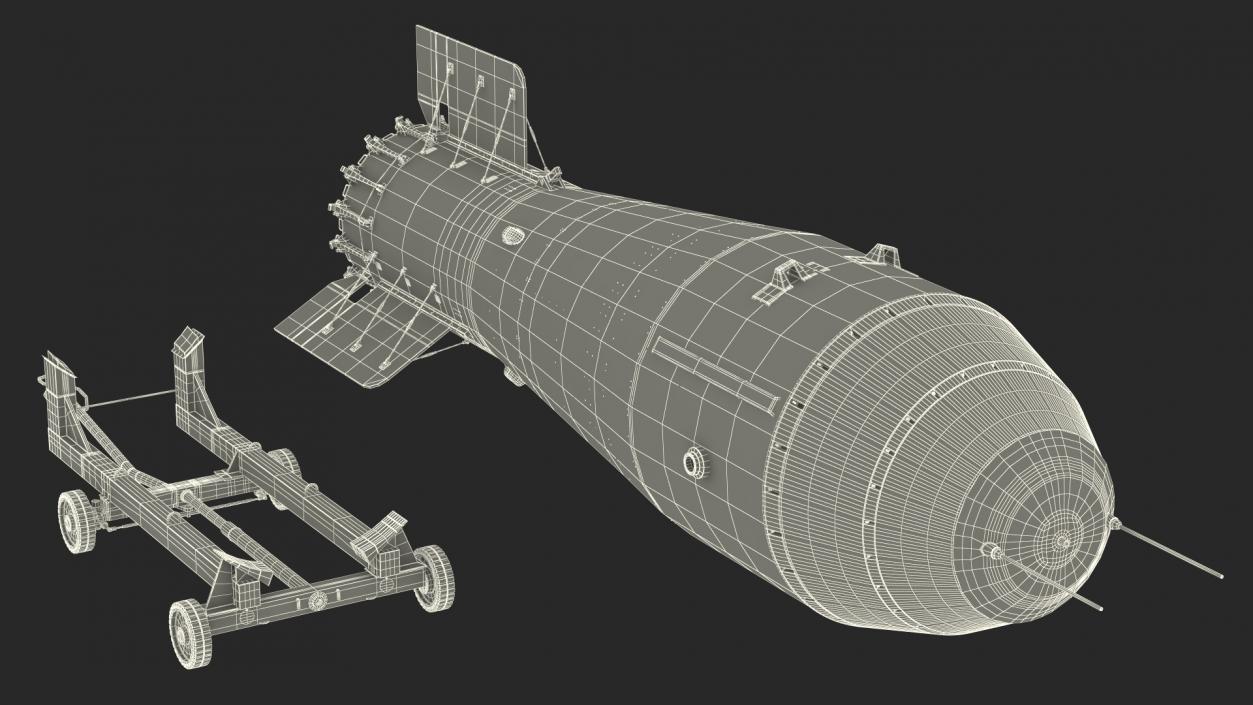 Tsar Bomba AN602 on Cart 3D model