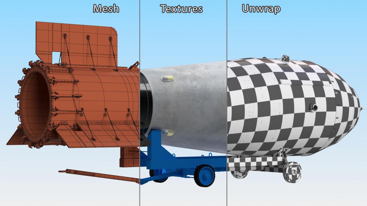 Tsar Bomba AN602 on Cart 3D model