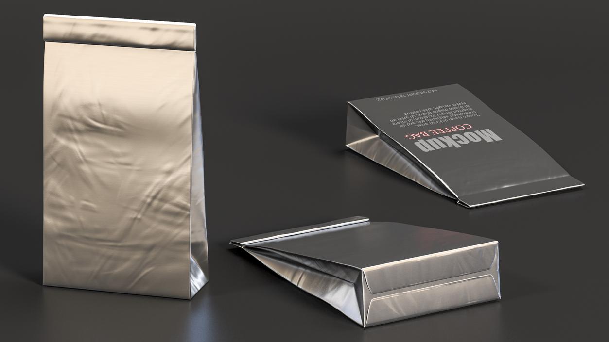 Foil Coffee Bag Mockup 3D