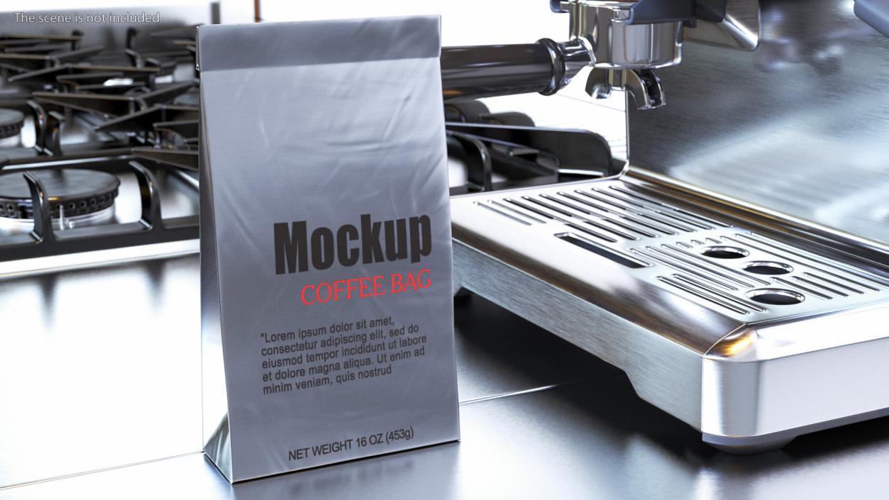 Foil Coffee Bag Mockup 3D