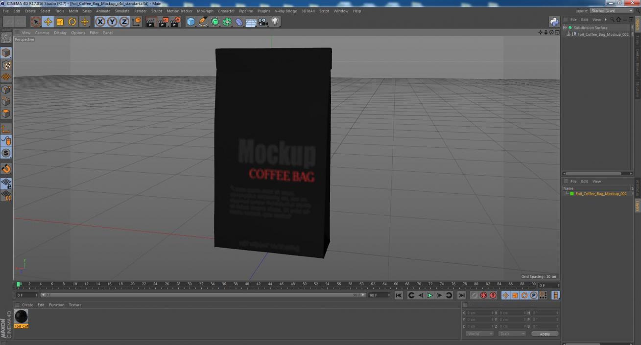 Foil Coffee Bag Mockup 3D