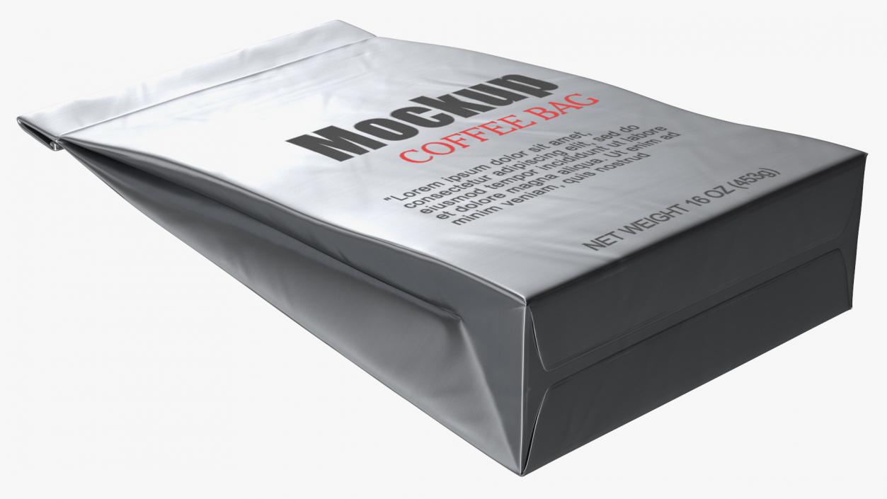 Foil Coffee Bag Mockup 3D