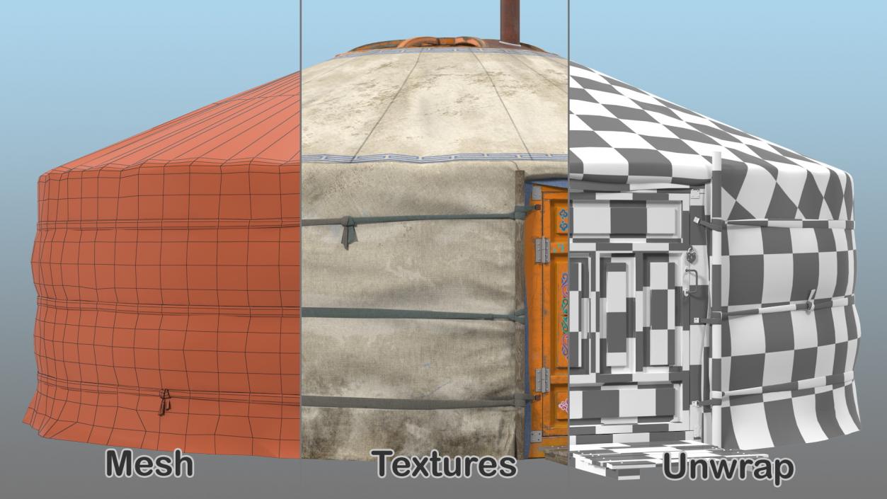 3D Traditional Mongolian Yurt