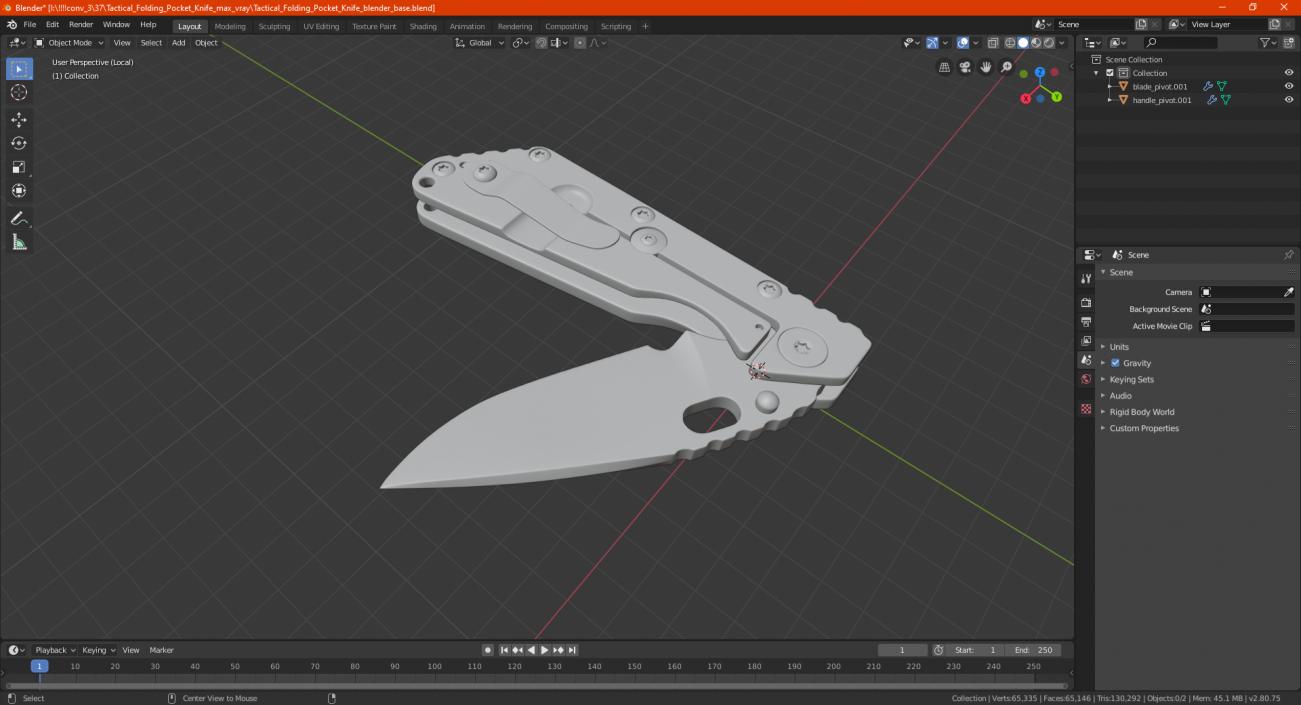 Tactical Folding Pocket Knife 3D model