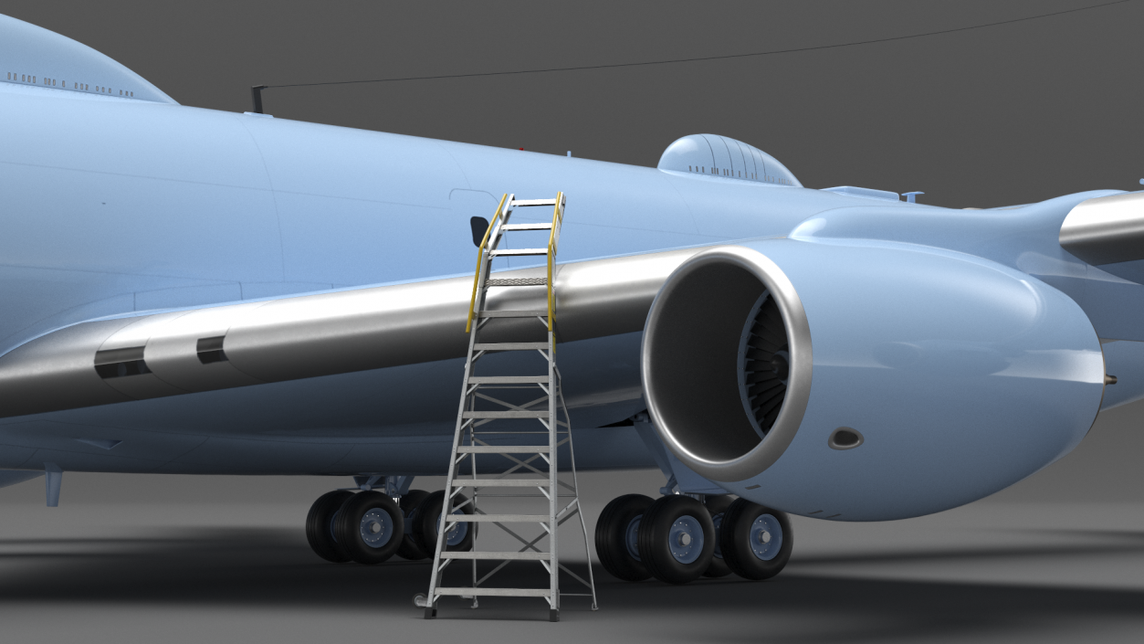 3D model Aircraft Pylon Ladder with Airplane