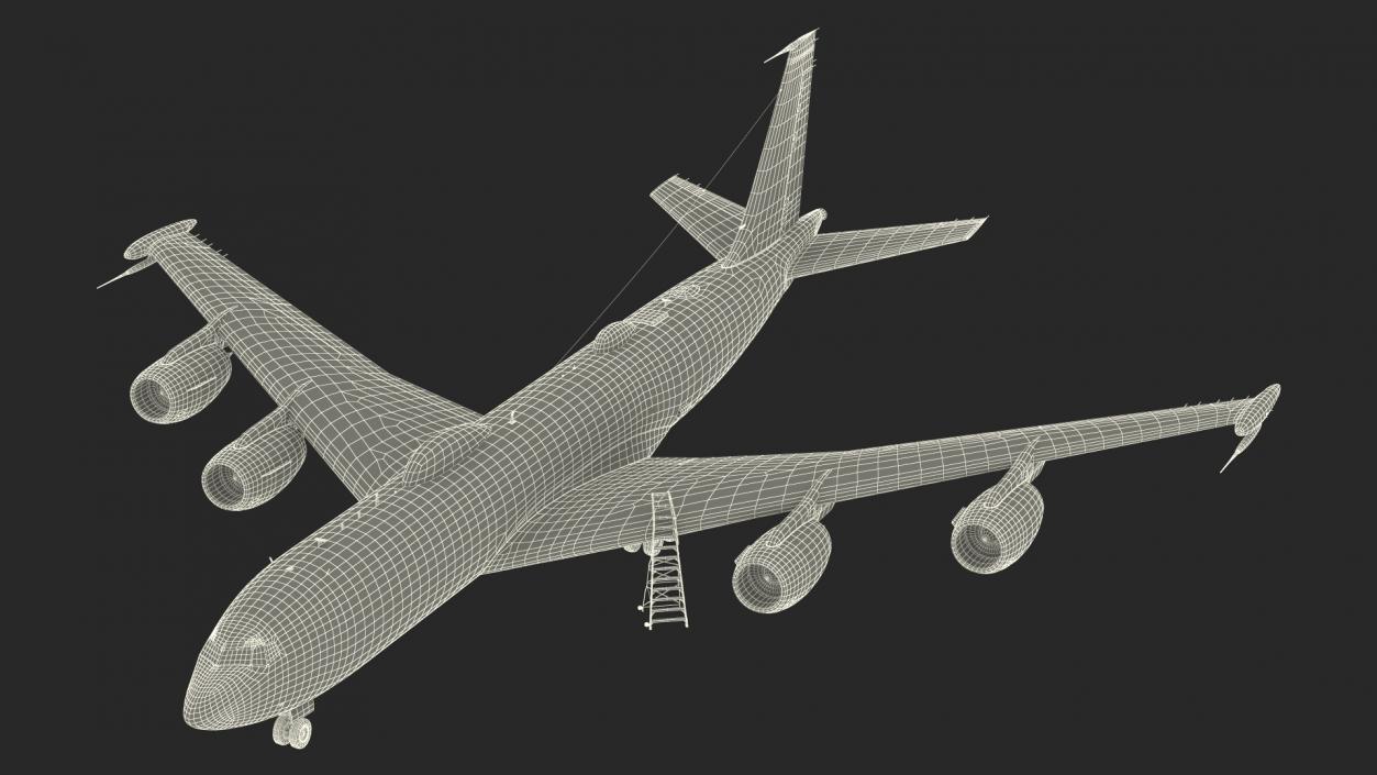 3D model Aircraft Pylon Ladder with Airplane