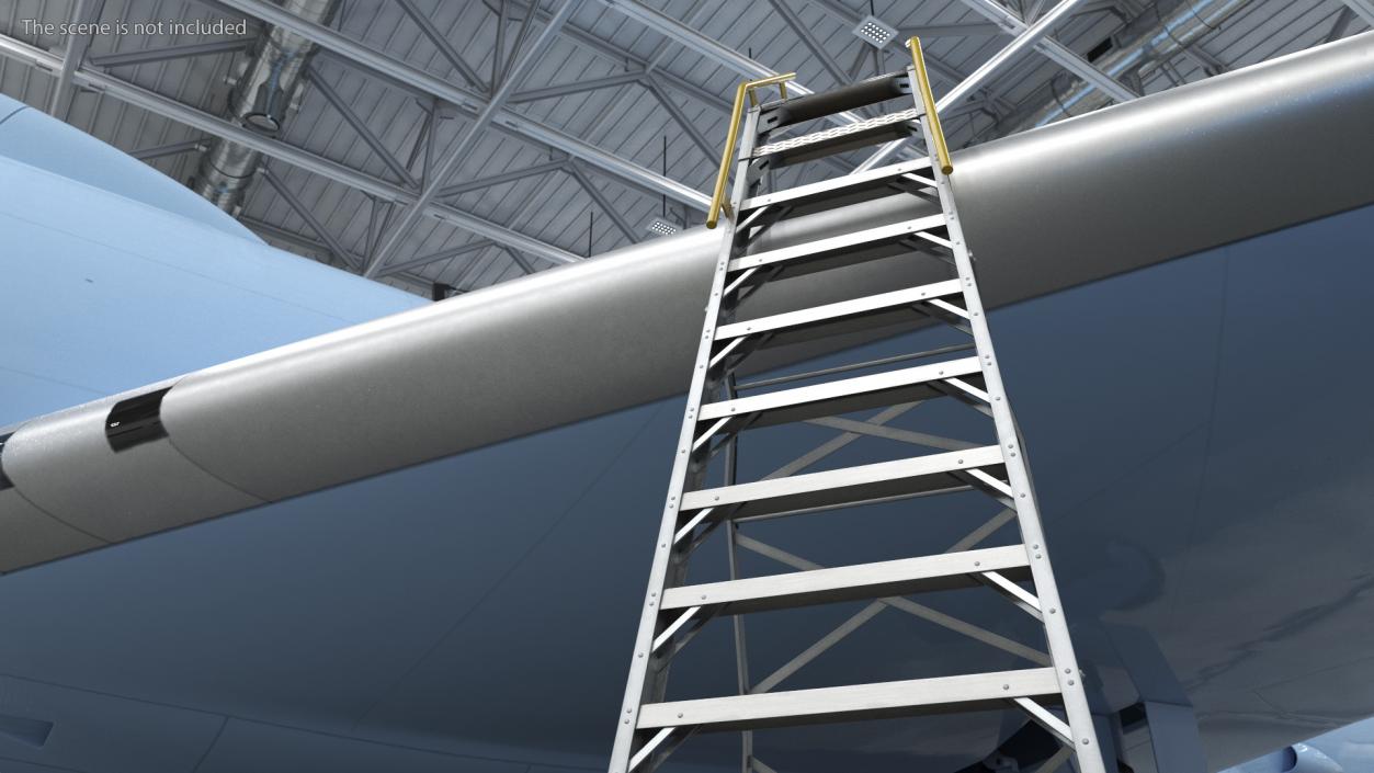 3D model Aircraft Pylon Ladder with Airplane