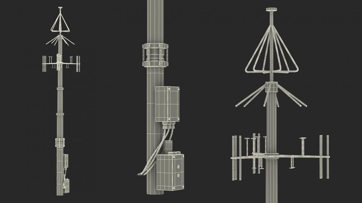 3D Telescopic Antenna Mast model