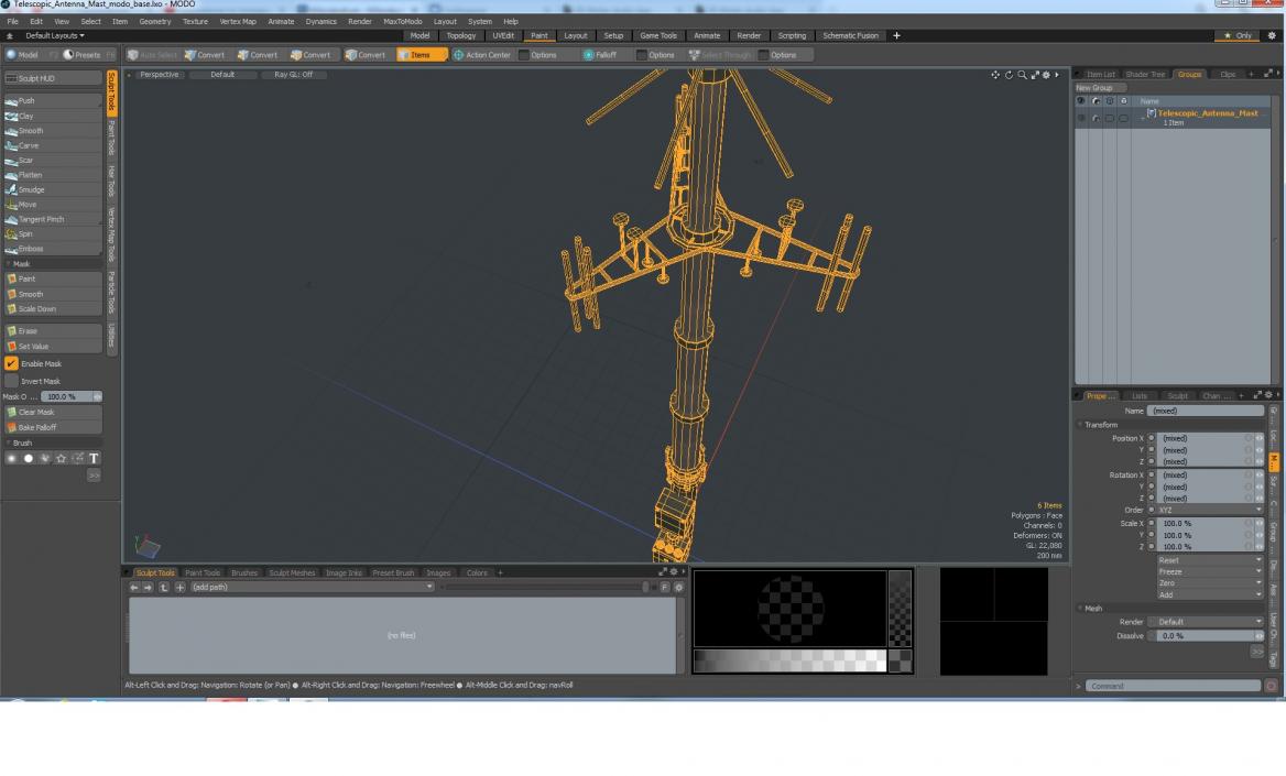 3D Telescopic Antenna Mast model