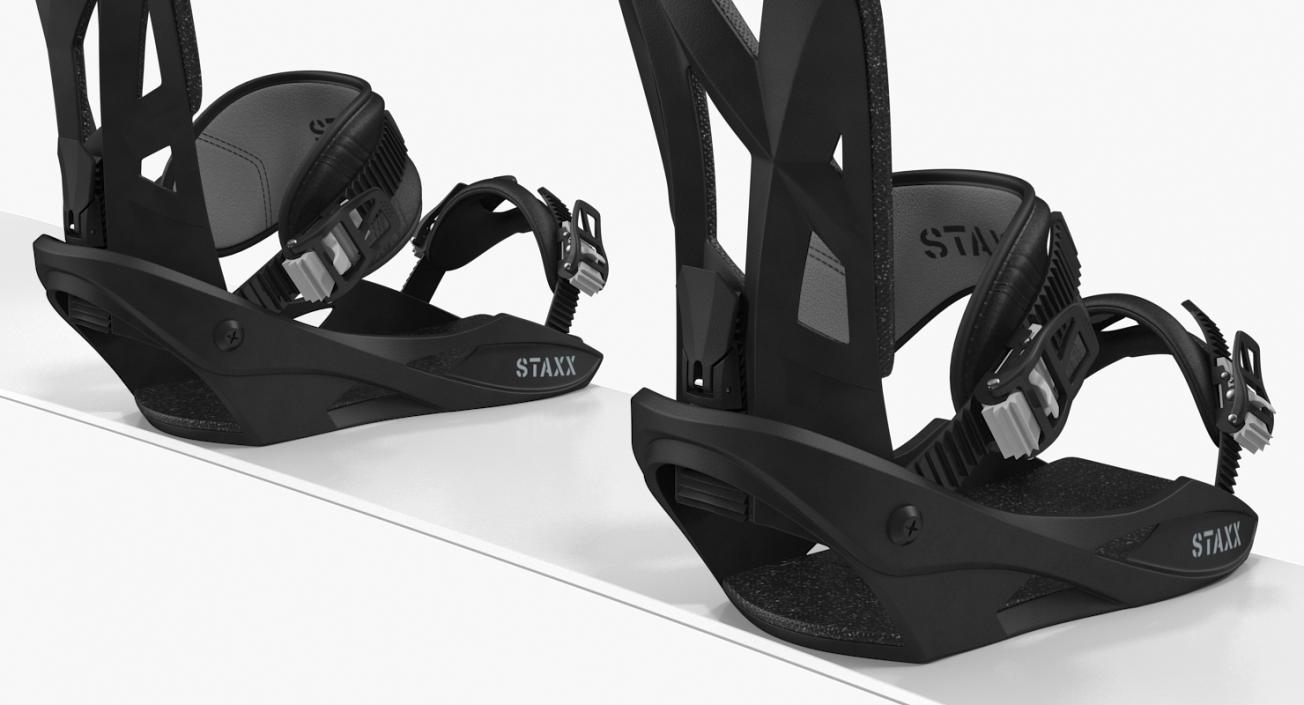 Snowboard with Staxx Bindings 3D model