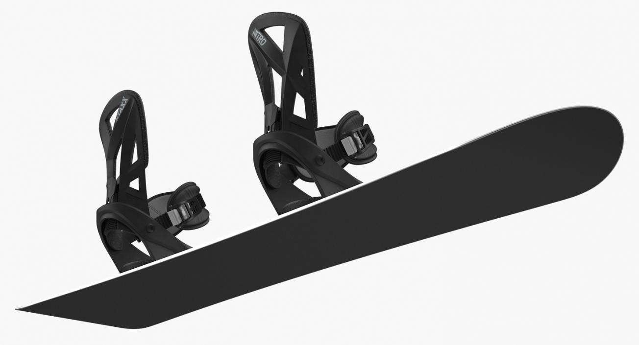 Snowboard with Staxx Bindings 3D model