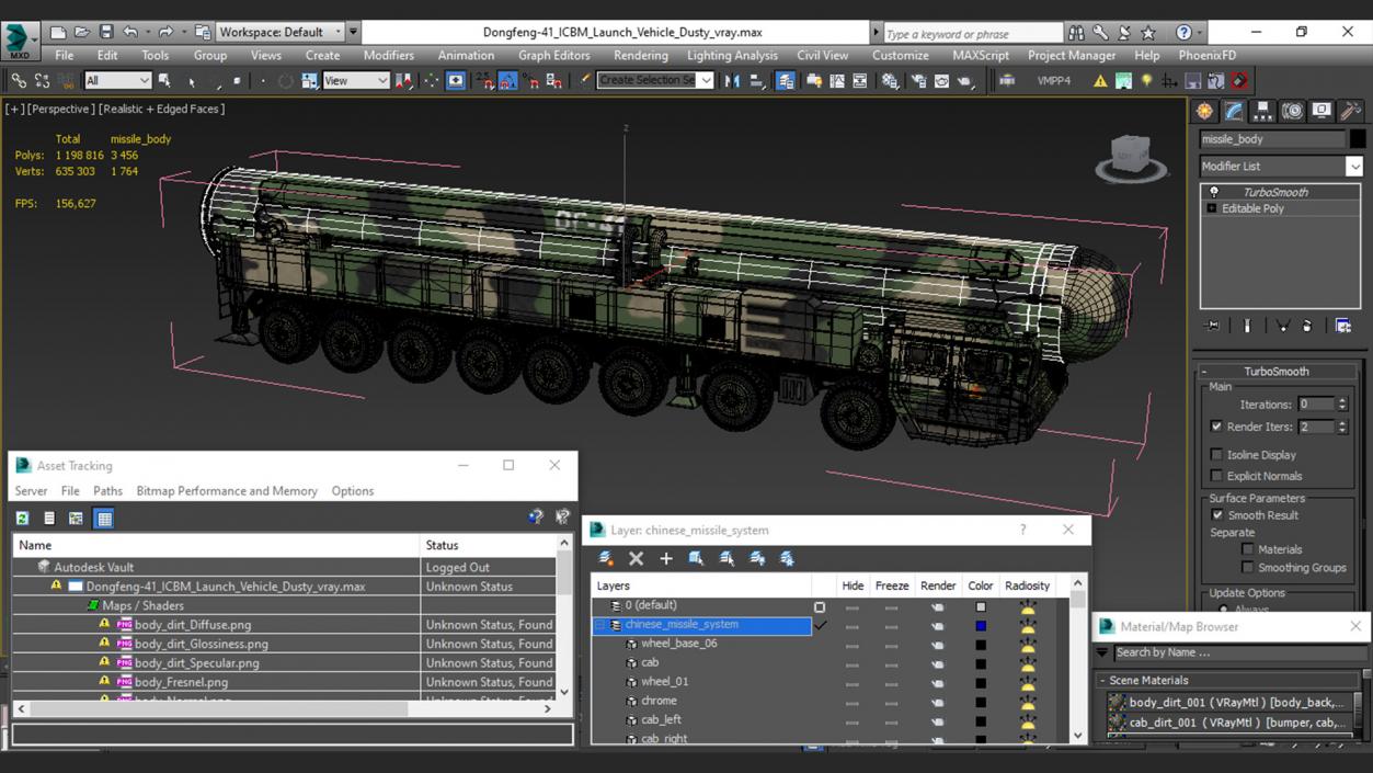 Dongfeng-41 ICBM Launch Vehicle Dusty 3D