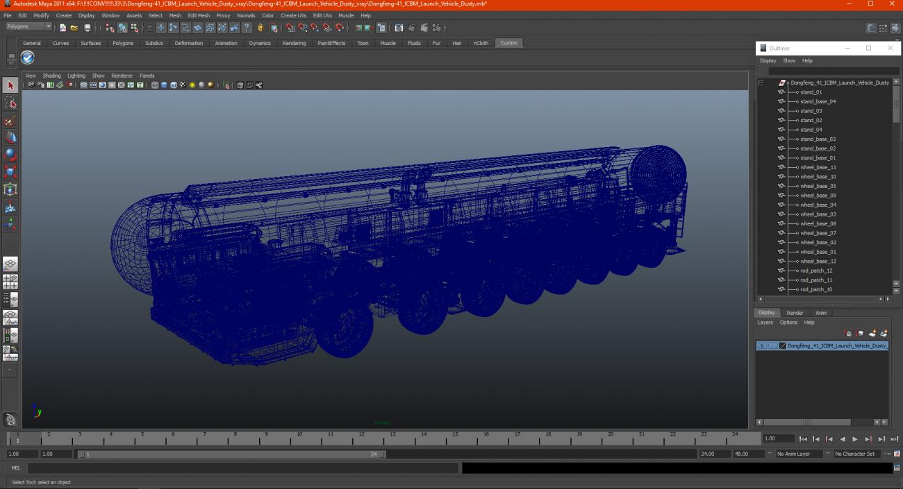 Dongfeng-41 ICBM Launch Vehicle Dusty 3D