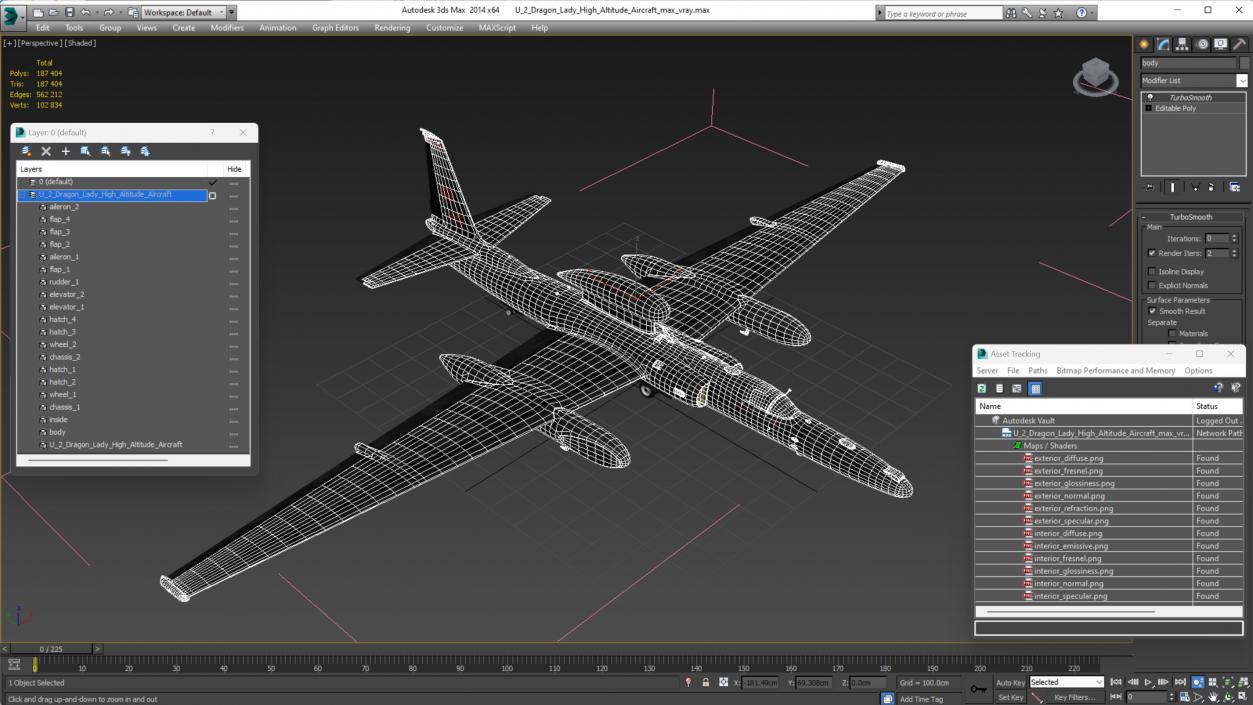 U2 Dragon Lady High Altitude Aircraft 3D