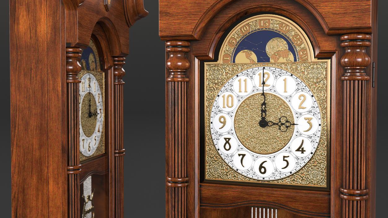 3D Howard Miller 620-226 Pendulum Wall Clock