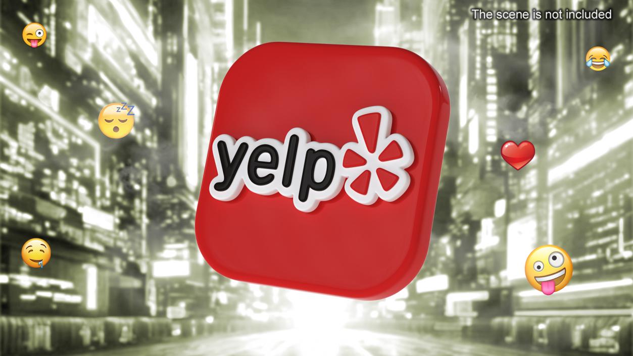 Yelp Social Media Icon 2 3D model