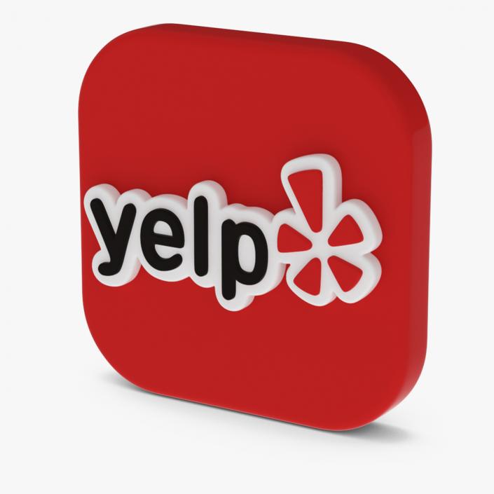 Yelp Social Media Icon 2 3D model