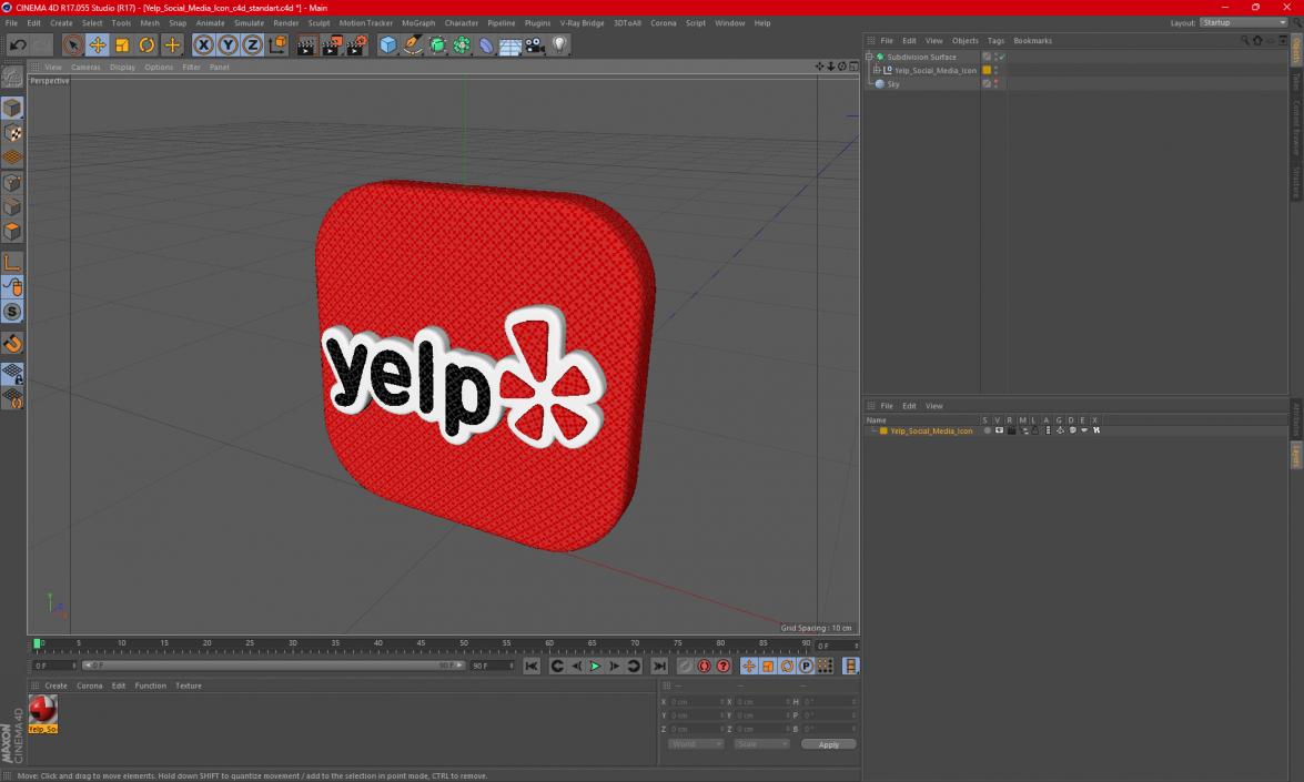 Yelp Social Media Icon 2 3D model