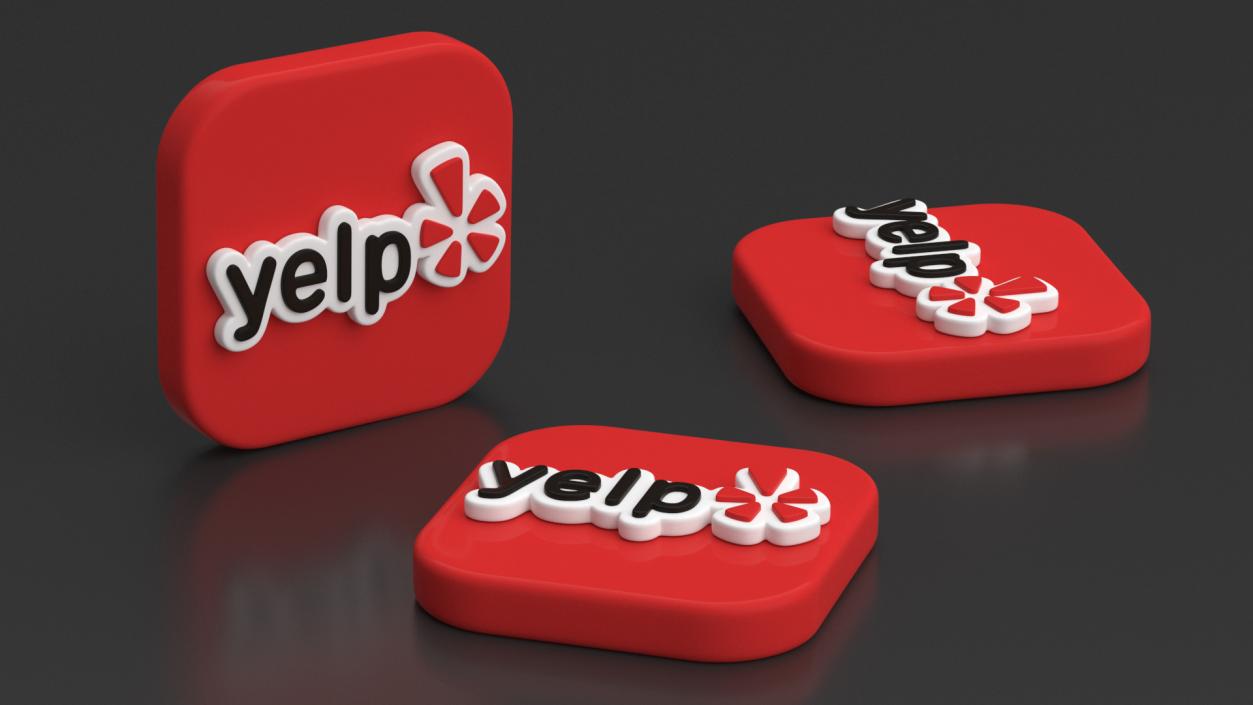 Yelp Social Media Icon 2 3D model