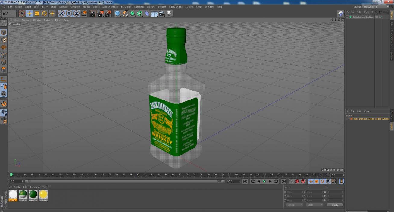 Jack Daniels Green Label Whiskey 3D