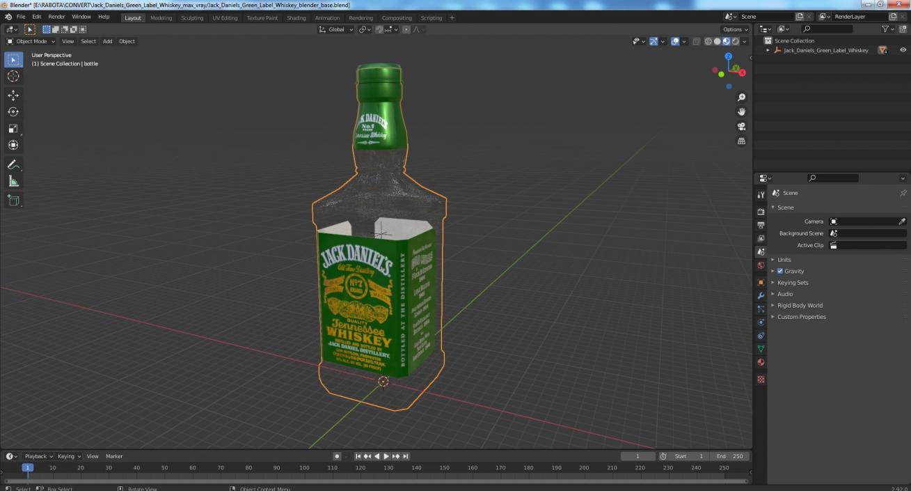 Jack Daniels Green Label Whiskey 3D