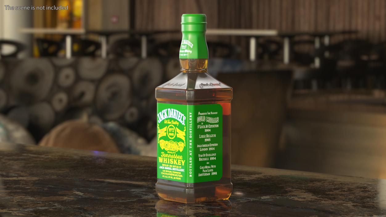 Jack Daniels Green Label Whiskey 3D