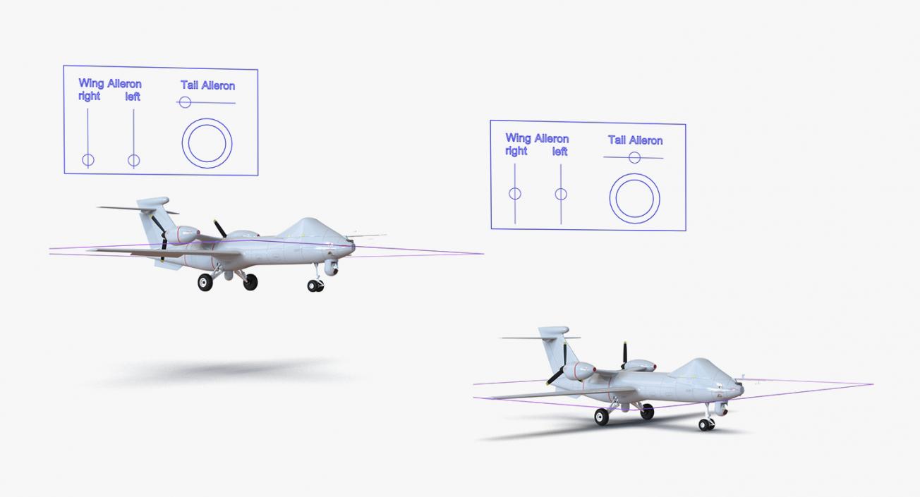 3D UAV Rigged 5 Collection model