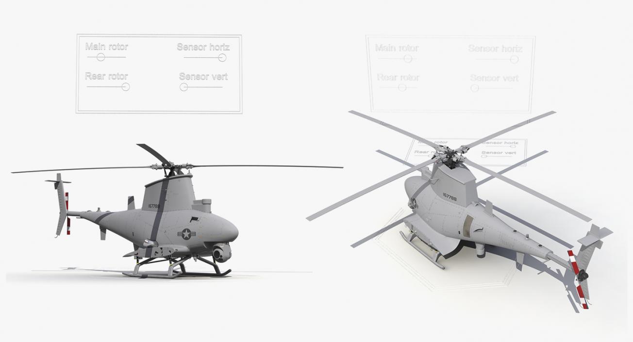 3D UAV Rigged 5 Collection model