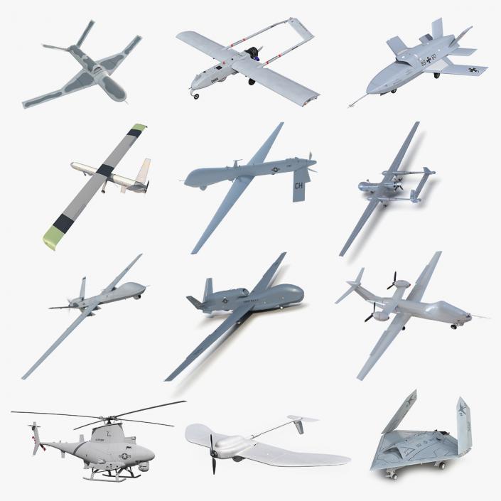 3D UAV Rigged 5 Collection model