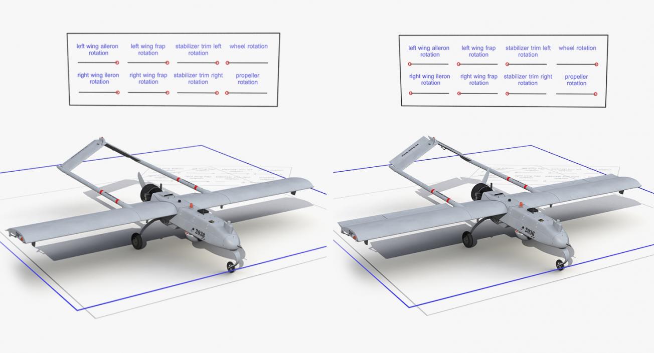 3D UAV Rigged 5 Collection model