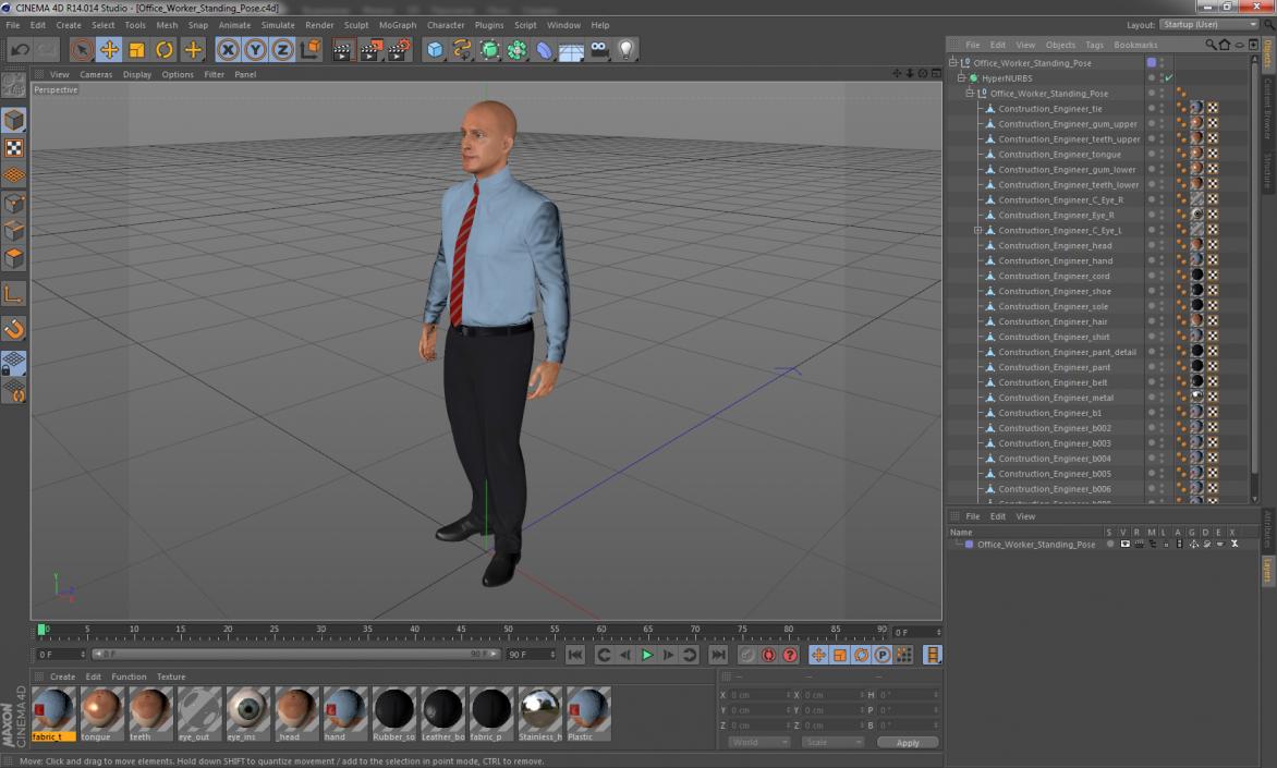 Office Worker Standing Pose 3D