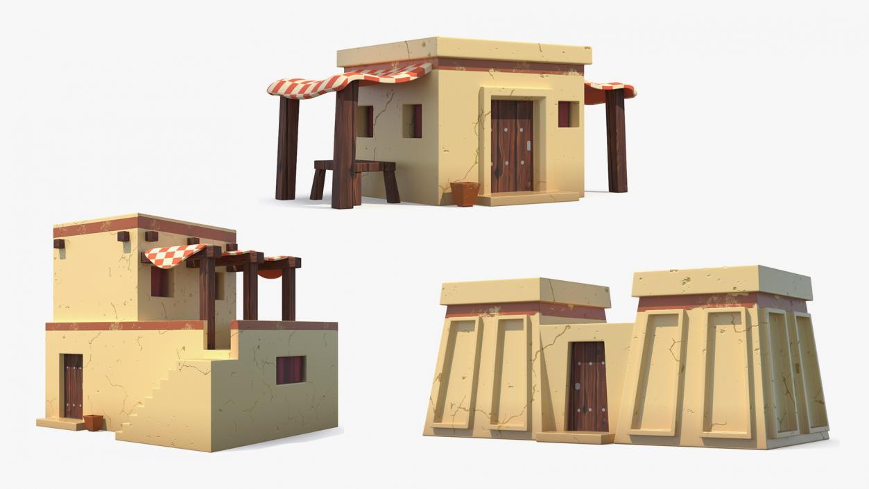 Stylized Arabian Buildings Collection 3D