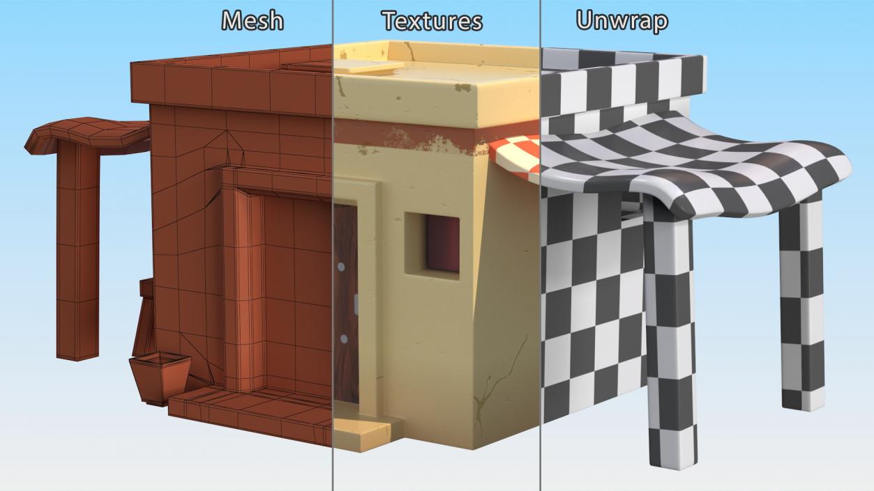 Stylized Arabian Buildings Collection 3D