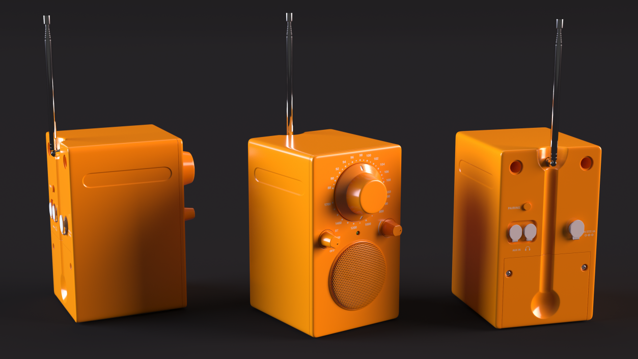 3D Wireless Bluetooth Radio Orange