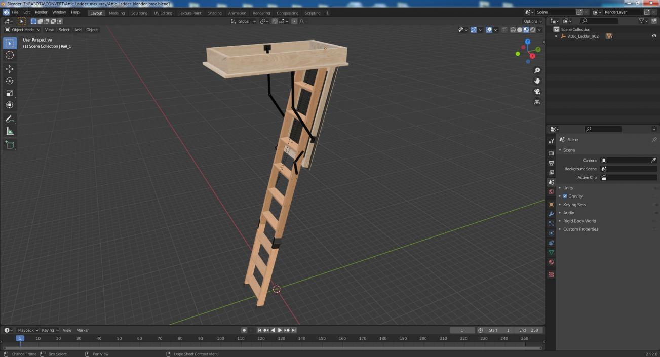 Attic Ladder 3D