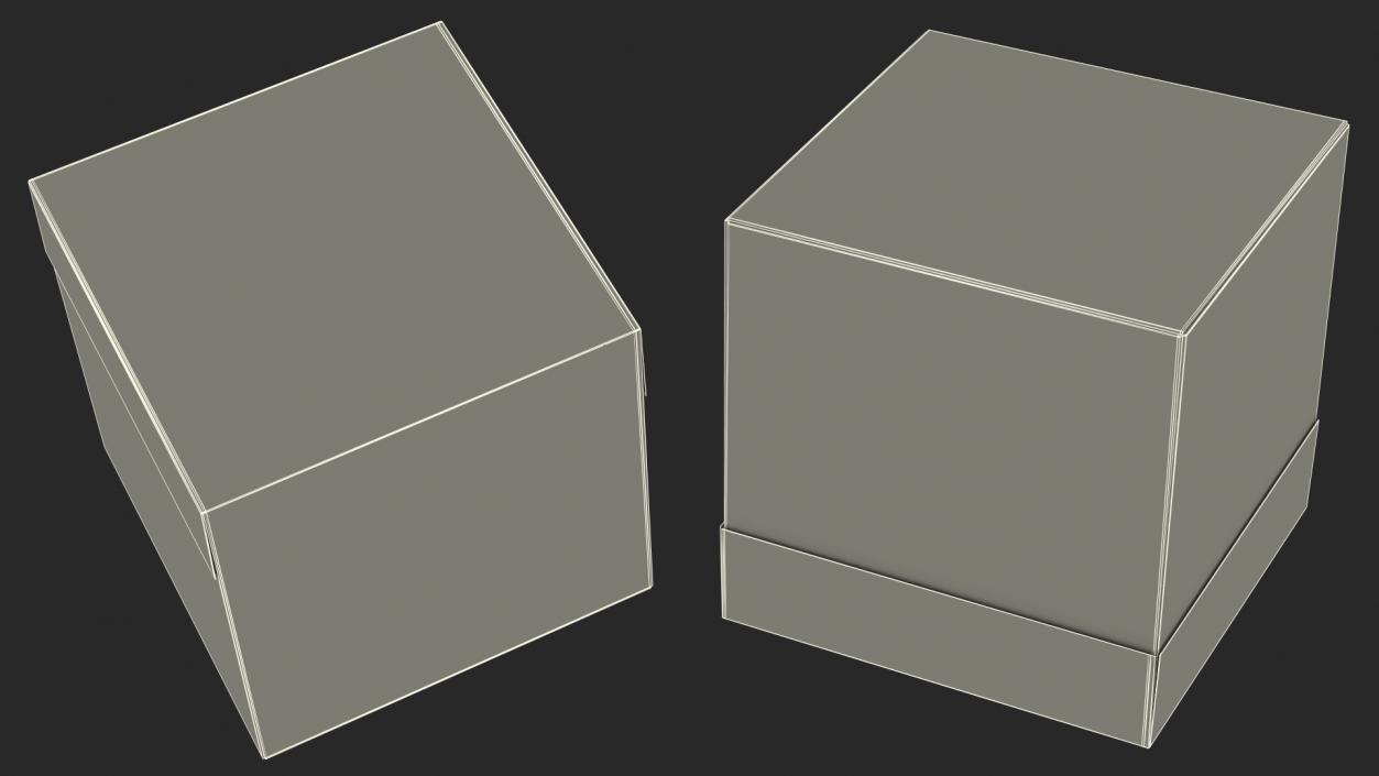 Black Cardboard Gift Box 3D model