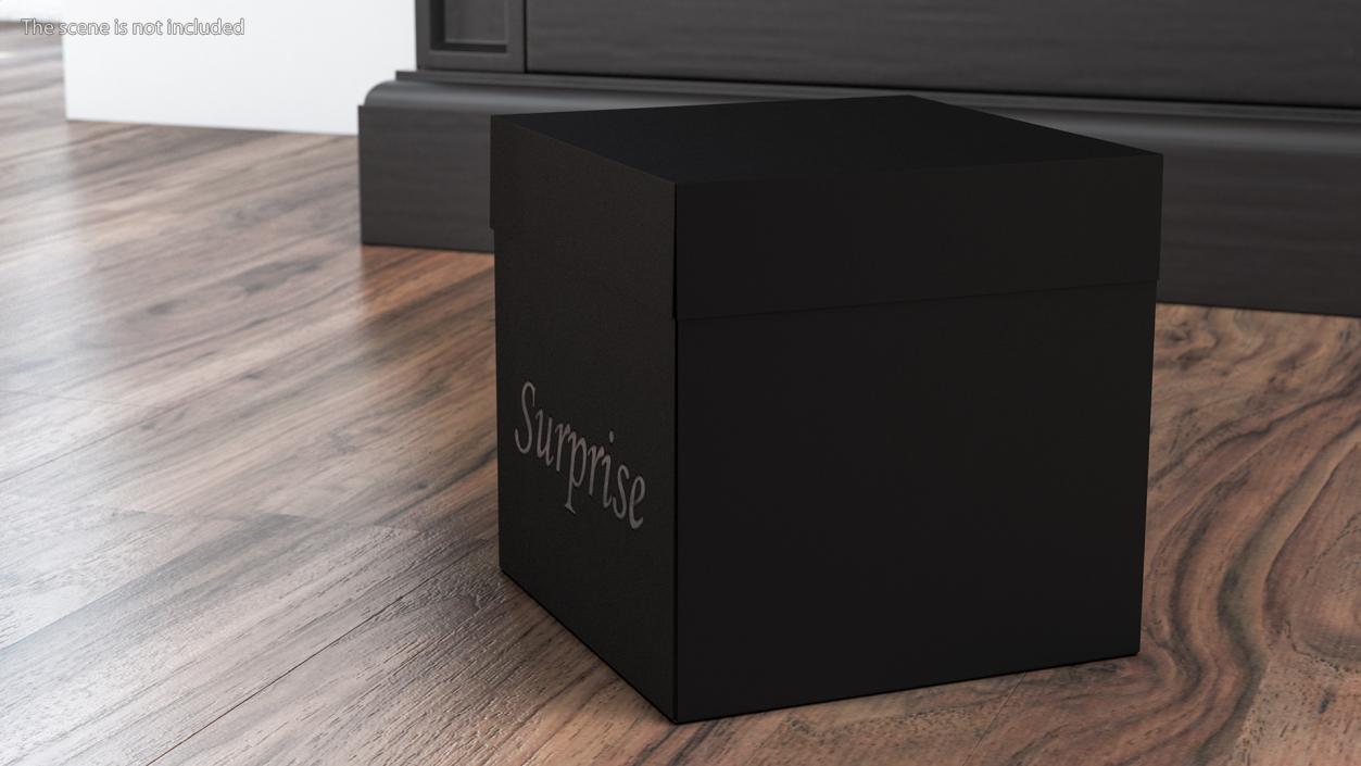 Black Cardboard Gift Box 3D model