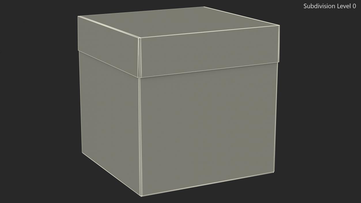 Black Cardboard Gift Box 3D model