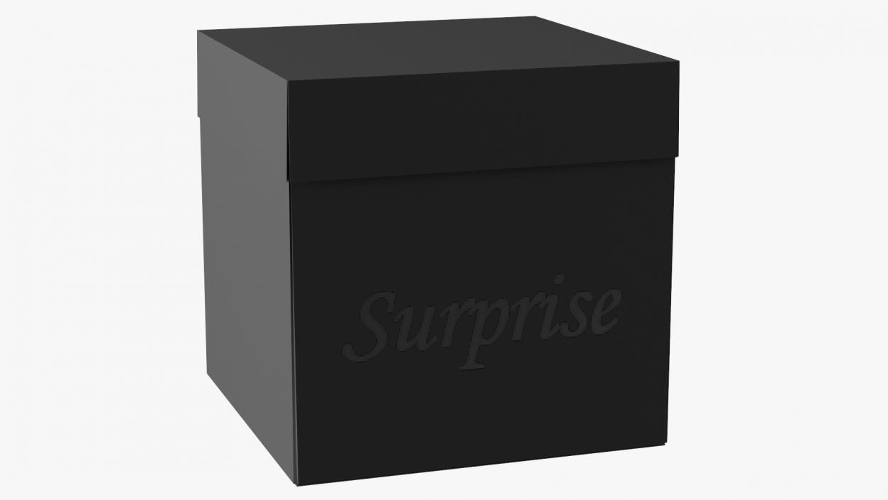 Black Cardboard Gift Box 3D model