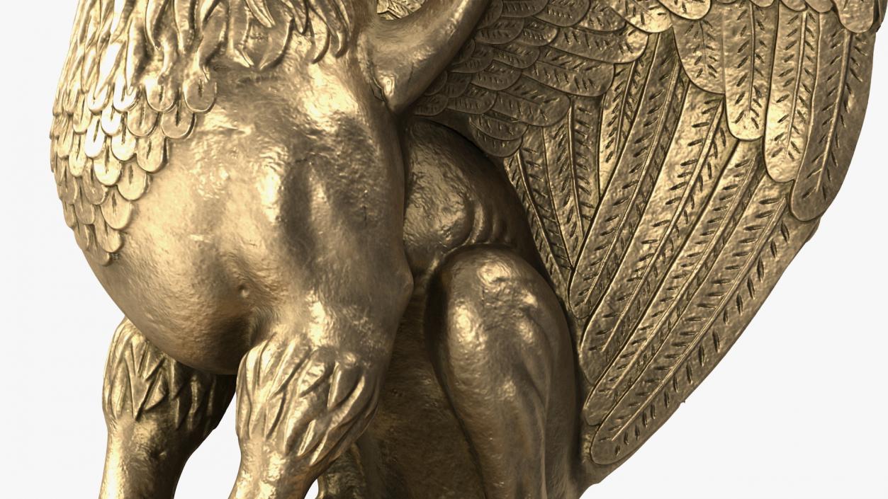 Griffin Statue Gold 3D model