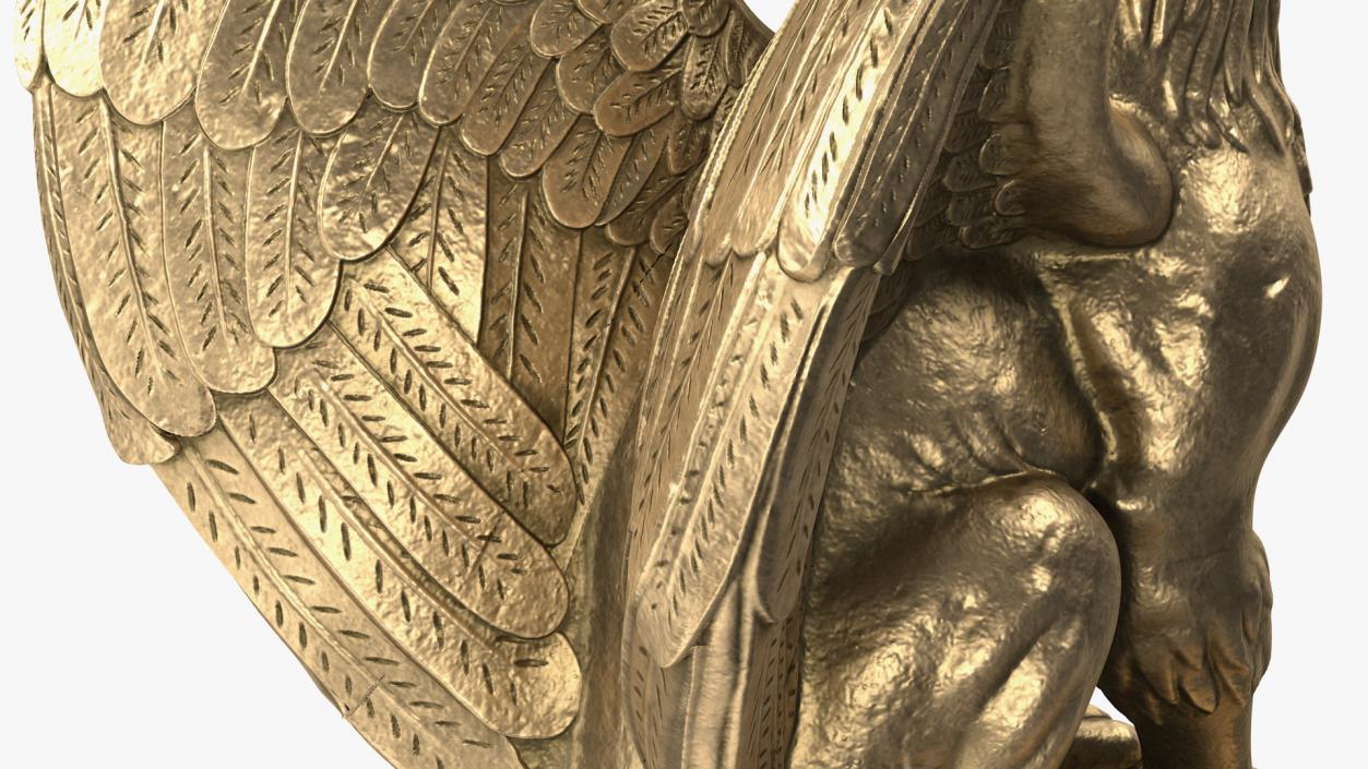 Griffin Statue Gold 3D model