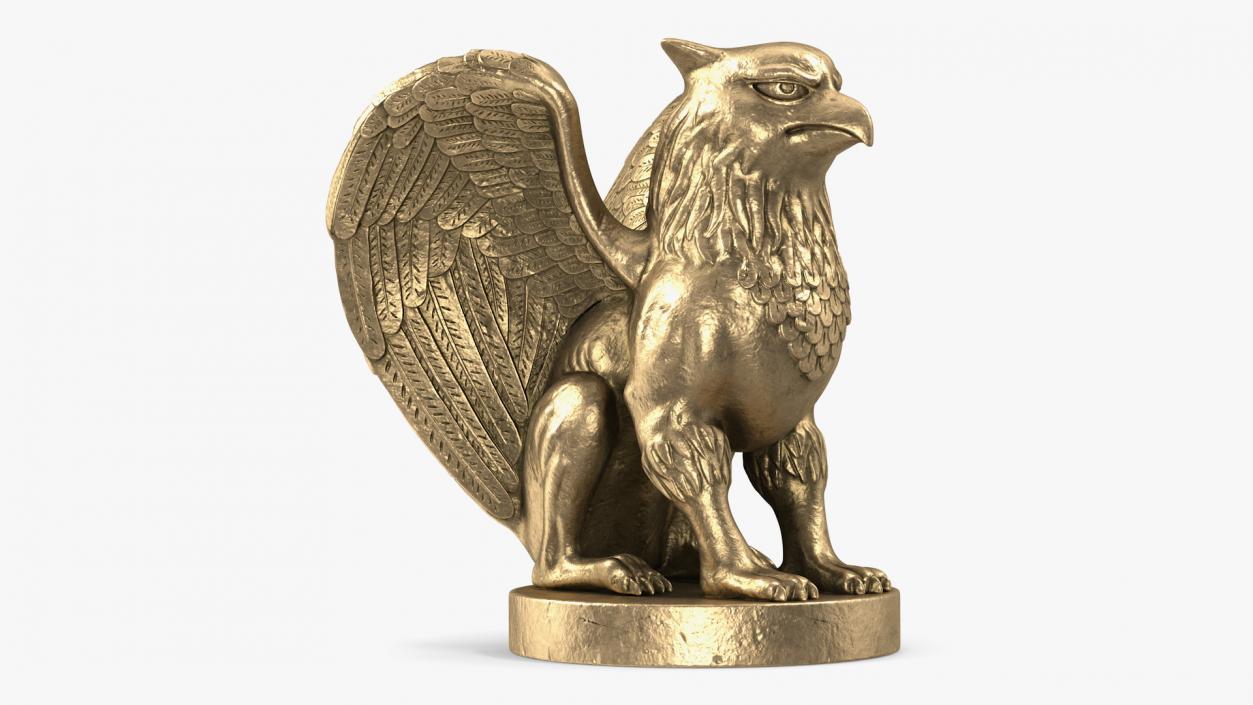 Griffin Statue Gold 3D model